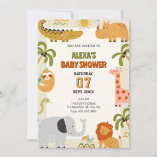 Oerwoud Animals Zoo baby shower Kaart