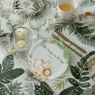 oerwoud baby boy shower wild tropical Invitation Papieren Bordje