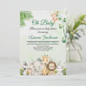 oerwoud Baby Boy Shower Wild Tropical Kaart (Staand voorkant)