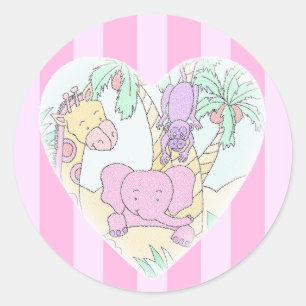 Oerwoud Baby Hartslag - meisje Grote Ronde Sticker