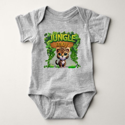 Oerwoud Baby Leopard, Schattigee Wildlife Kitty Ca Romper (Voorkant)