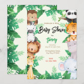 Oerwoud Baby shower Kaart (Voorkant / Achterkant)