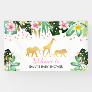 Oerwoud Baby shower Party Banner Tropical Shower