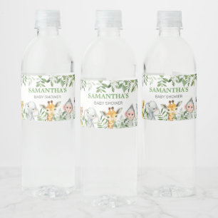 Oerwoud Baby shower Waterfles Etiket