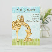Oerwoud Baby's, Giraffe Baby shower Uitnodiging (Staand voorkant)