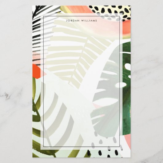Oerwoud Beat Tropical Greenery Briefpapier (Voorkant)