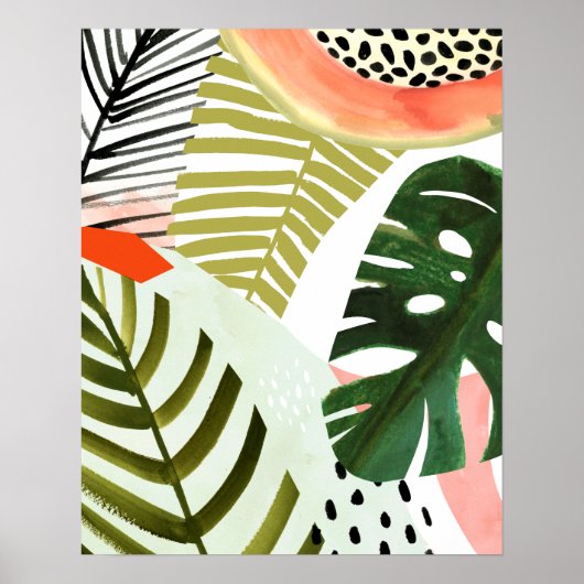 Oerwoud Beat Tropical Greenery Poster (Voorkant)