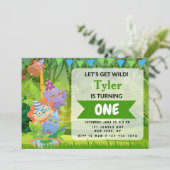 Oerwoud Birthday Party Invitation Kaart (Staand voorkant)