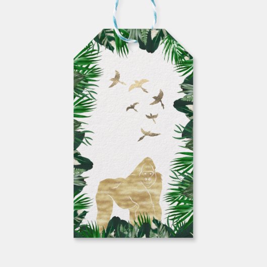 Oerwoud Birthday Wilde één veer Dank je thema Cadeaulabel (Achterkant)