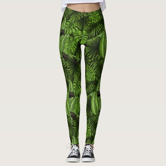 Oerwoud bladeren leggings (Voorkant)