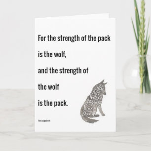 Oerwoud boekkracht van de Wolf Quote Print Kaart