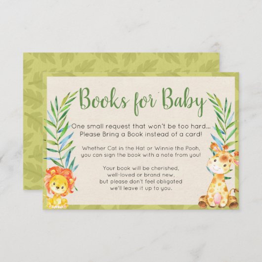 Oerwoud Books for Baby Card Informatiekaartje (Voorkant / Achterkant)