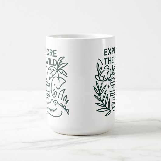 Oerwoud boottocht, themapark, minimalistisch ontwe koffiemok (Center)