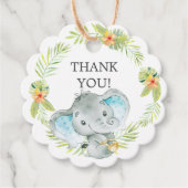Oerwoud Boy Elephant Baby shower Favor Gift Label (Voorkant)