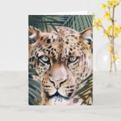 Oerwoud Cat - Cheetah Kaart (Gele Bloem)