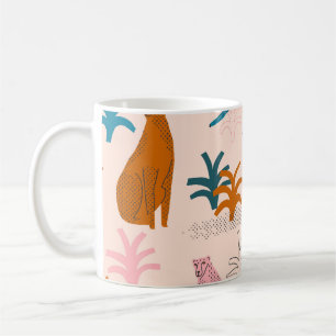 Oerwoud Cheetah: Funky Tropical Pattern. Koffiemok