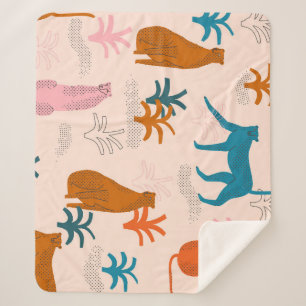 Oerwoud Cheetah: Funky Tropical Pattern. Sherpa Deken