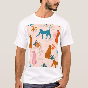 Oerwoud Cheetah: Funky Tropical Pattern. T-shirt