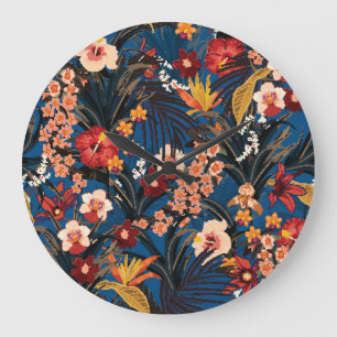 Oerwoud Chic: donkerblauw exotisch. Grote Klok