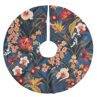 Oerwoud Chic: donkerblauw exotisch. Kerstboom Rok