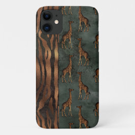  Oerwoud Chic Tiger Giraffe iPhone 11 Hoesje