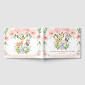 Oerwoud Dier Chique Blush Roze Bloemen Baby shower Gastenboek (Volledig)