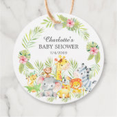 Oerwoud Dieren Baby shower Favor Cadeft Label (Achterkant)