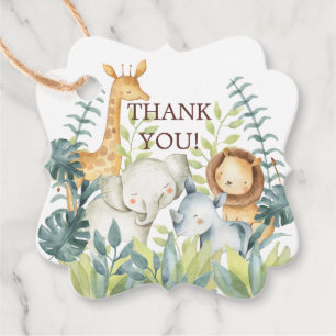 Oerwoud Dieren Baby shower Favor Cadeft Label