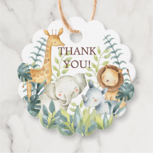 Oerwoud Dieren Baby shower Favor Cadeft Label