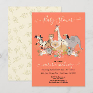 Oerwoud Dieren Baby shower Kaart