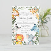 Oerwoud Dieren Baby shower Kaart (Staand voorkant)