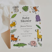 Oerwoud Dieren Baby shower Kaart