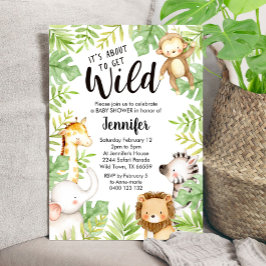 Oerwoud Dieren Baby shower Uitnodiging Safari Baby