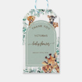 Oerwoud Dieren Boho Baby shower Dank u Label Cadeaulabel (Voorkant)