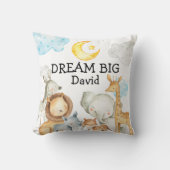 Oerwoud Dieren Cute Custom Name Baby Boy Nursery Kussen (Voorkant)