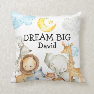 Oerwoud Dieren Cute Custom Name Baby Boy Nursery Kussen