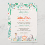 Oerwoud Dieren Doop Uitnodiging (Voorkant / Achterkant)