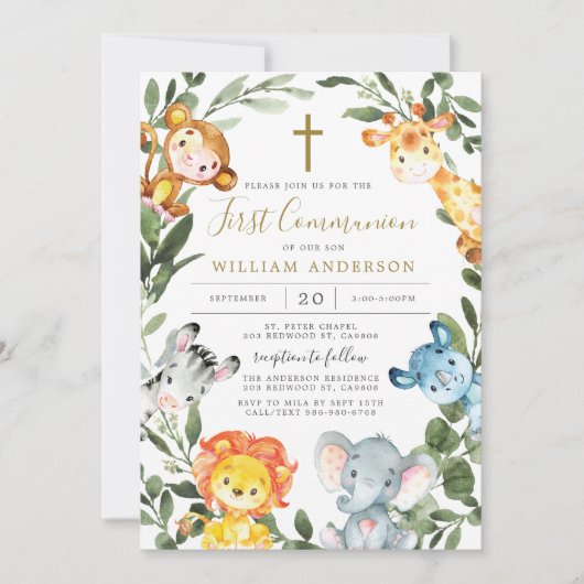 Oerwoud dieren eerste communautaire uitnodiging (Voorkant)