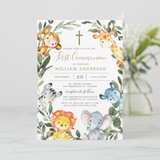 Oerwoud dieren eerste communautaire uitnodiging (Staand voorkant)