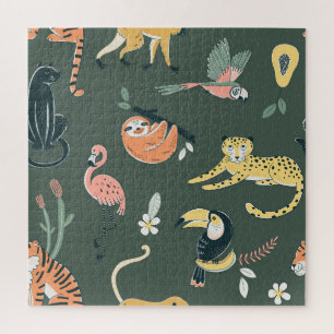 Oerwoud Dieren Flora Fauna Legpuzzel