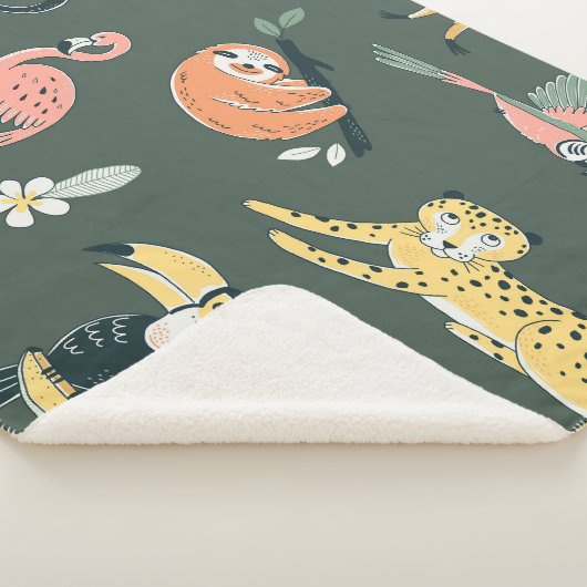 Oerwoud Dieren Flora Fauna Sherpa Deken (3/4)