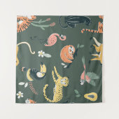 Oerwoud Dieren Flora Fauna Wandkleed (Voorkant (horizontaal))