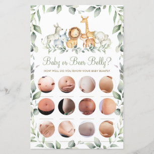 Oerwoud Dieren Fun Shower Baby of Beer Belly Game