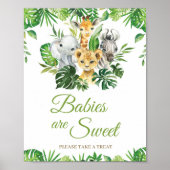 Oerwoud Dieren Greenery Babies zijn een mooie poot Poster (Voorkant)