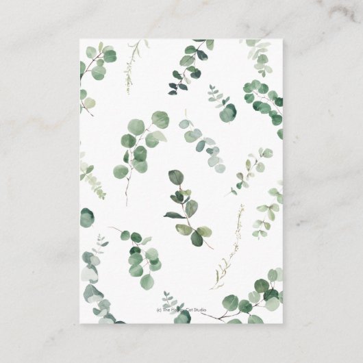 Oerwoud Dieren Greenery Diaper Raffle Ticket   Informatiekaartje (Achterkant)