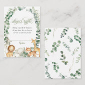 Oerwoud Dieren Greenery Diaper Raffle Ticket   Informatiekaartje (Voorkant / Achterkant)