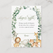 Oerwoud Dieren Greenery Diaper Raffle Ticket   Informatiekaartje (Voorkant)