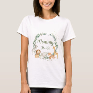 Oerwoud Dieren Groen Baby shower Mama To Be T-shirt