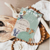 Oerwoud Dieren Groene Boho Baby shower Kaart