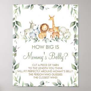 Oerwoud Dieren Hoe groot is mama's Belly Game Poster